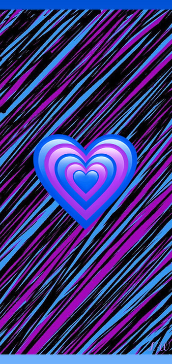 Blue hearts, stripes, electric blue, purple HD phone wallpaper