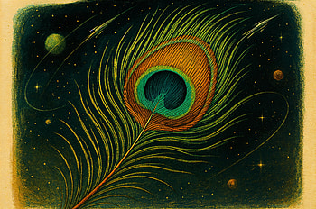 Peacock Feather - Stunning Vibrant, peacock feather, Abstract, cosmic, colorful, surreal HD wallpaper