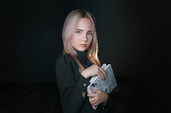 White hair, colored, girl model, pretty HD wallpaper