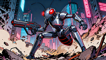 Cyber Ant Sentinel —, Cyberpunk HD wallpaper