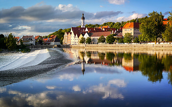 Landsberg, German cities, evening, sunset, Landsberg cityscape, Saxony-Anhalt, Germany HD wallpaper