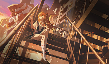 Asuka Neon Evangelion, neon-genesis-evangelion, asuka-langley-soryu, anime-girl, anime, artstation HD wallpaper