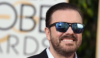 Ricky Gervais, Golden Globes host, Fifth time, Hilarious moments HD wallpaper