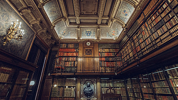 Old library, Vintage charm, Timeless design, Literary treasure trove HD wallpaper