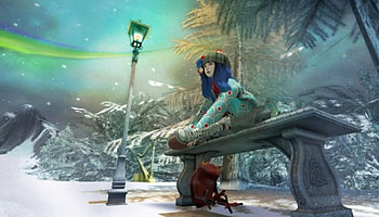 Fantasy girl, blue, rendering, girl, frog, woman, fantasy, red, game, lantern HD wallpaper