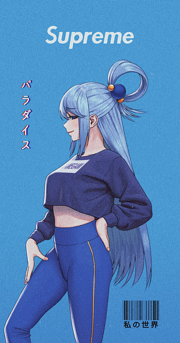 Aqua, blue, waifu, useless, supreme, girl, god, anime, konosuba HD phone wallpaper