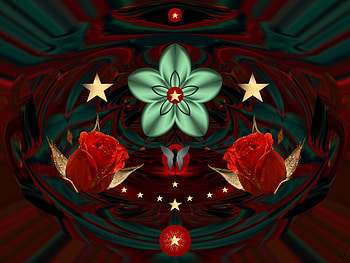 13 Stars, abstract, 3d, christmas, fractal, collage HD wallpaper