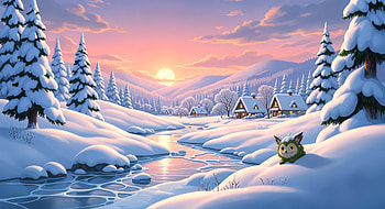 Winter Wonderland Sunrise | Snowy Cottage Serenity | Crystal Frost: Winter Escape, Winter Wonderland, Snow, Winter, Cabin, Owl HD wallpaper