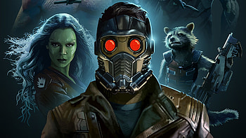 Gamora, Rocket Raccoon, Iconic characters, Stellar HD wallpaper