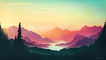 Colorful Sunset Minimal , sunset, mountains, minimalism, minimalist, artist, artwork, digital-art, deviantart HD wallpaper
