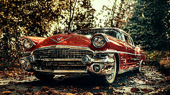 Vintage Car Elegance - Ultra, vehicle, vintage car, red car HD wallpaper