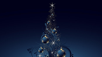blue Christmas tree, blue, modern, art, tree HD wallpaper