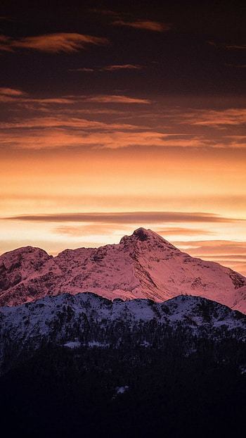 Mountain dawn, Cloud-laden skies, Serene vista, Nature's beauty HD phone wallpaper