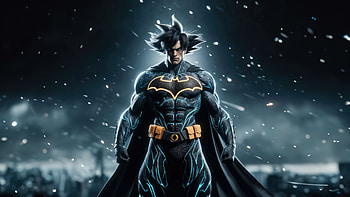 Goku As The Caped Crusader, goku, batman, anime, ai, superheroes, artwork, digital-art HD wallpaper