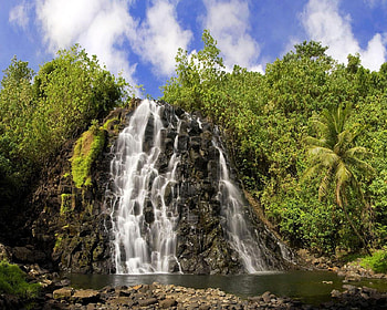 Kepirohi Waterfalls Micronesia, Palau, river, palau, micronesia, waterfalls, rocks, tree, kepirohi, nature, sky, water HD wallpaper