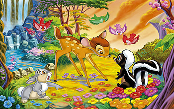 Bambi, Thumper, Flower, Disney HD wallpaper