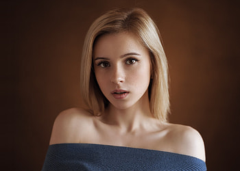 Simply, beautiful, woman, bare shoulder HD wallpaper