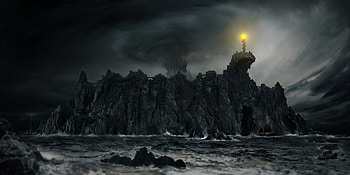 Fantasy, Art, Rock, Darkness, Ship, Storm HD wallpaper