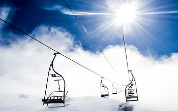 Sky, Mountains, Snow, Miscellanea, Miscellaneous, Cable Car, Cableway HD wallpaper