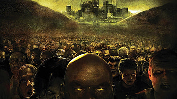 Zombie horde, Apocalyptic invasion, Terrifying visuals, Eerie backgrounds HD wallpaper