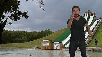 Shia LaBeouf JUST DO IT! Water Slide! HD wallpaper