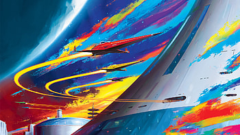 Futuristic, aircrafts, artwork HD wallpaper