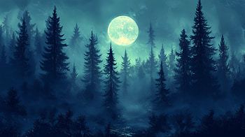 Moonlit Forest: A Stunning Ultra, moon, night, moonlit forest, forest, mist HD wallpaper