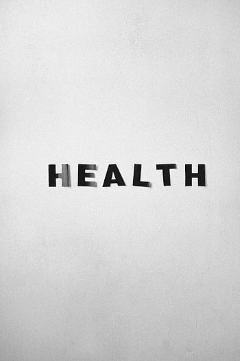Simple black letters spelling 'HEALTH' on a clean white backdrop. HD phone wallpaper