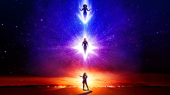 The Marvels — Quad : Starlit Trinity, movie, The Marvels HD wallpaper