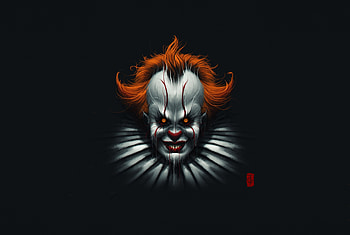 Clown, face, creepy, minimal HD wallpaper