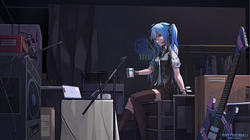 Hatsune Miku Blue Hair , hatsune-miku, vocaloid, anime, anime-girl, artist, artwork, digital-art HD wallpaper