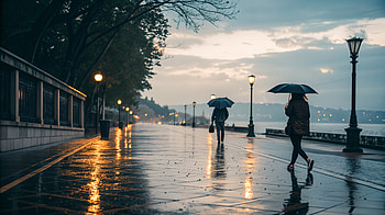 Serene Rainy Day: Ultra, rainy day, umbrella HD wallpaper