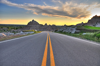 Nature, Sky, Mountains, Rocks, Road, Markup HD wallpaper