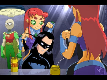 StarFire and The New Robin, girl, musterad, boy, hair HD wallpaper
