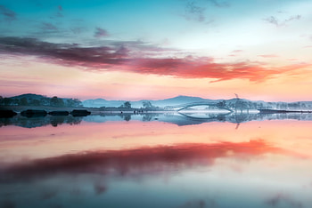 Dazzling Lake Reflection at Sunset, Reflections, Nature, Sunsets, Lakes HD wallpaper