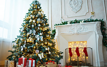 Lighting, Christmas Fireplace HD wallpaper