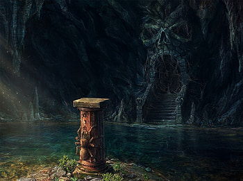 SPIDER TOTEM, skull, totem, cave, spider HD wallpaper