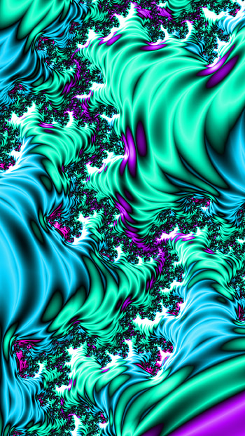 Vertical Fractal Background for Smart - Aqua and Turquoise, green, turquoise, pattern, psychedelic, trippy, Abstract, fractal, abstract green HD phone wallpaper