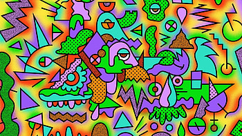 Abstract, Multicolored, Motley, , Drawing, Figurines, Figures, Acid HD wallpaper