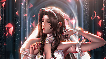 Bride Aerith Final Fantasy Artwork , aerith-gainsborough, final-fantasy-xv, final-fantasy, games, artist, artwork, digital-art, artstation HD wallpaper