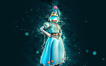 Princess Felicity Fish, , blue neon lights, Fortnite Battle Royale, Fortnite characters, Princess Felicity Fish Skin, Fortnite, Princess Felicity Fish Fortnite HD wallpaper