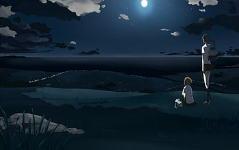 Beauty Wall - Night Sea Cupid, anime, cool, wall, new, beauty HD wallpaper