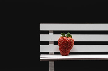 Food, Strawberry, Berry, Bench HD wallpaper