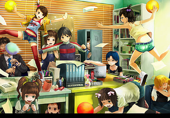 anime, akizuki-ritsuko amami-haruka futami-ami futami-mami hagiwara-yuk, takatsuki yayoi, minase-iori HD wallpaper