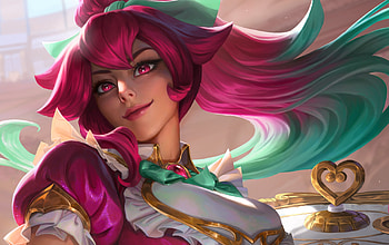 Sivir, pink, fantasy, green, cafe cuties, ina wong, girl HD wallpaper