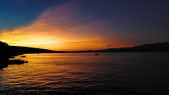 Sunset , sunset, nature, sea HD wallpaper