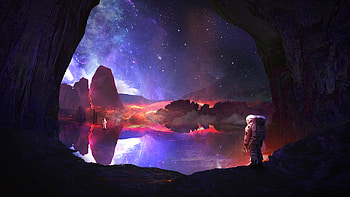 Astronaut Autumn Aurora Artwork, astronaut, artist, artwork, digital-art, deviantart HD wallpaper