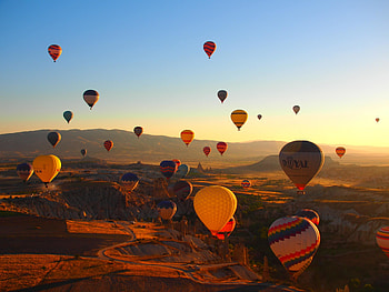 Hot air balloons, sky, festival HD wallpaper