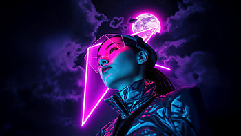 Neon Valkyrie, neon, valkyrie, artist, artwork, art, digital-art, ai HD wallpaper