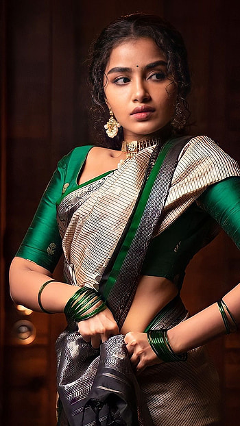 Anupama parmeshwaran, multilingual actress, saree beauty HD phone wallpaper